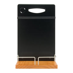 Securit Table Caddy Lacquered Wooden Base With Metal Framework Menu Holding Space Elastic Bands and Handle Includes Chalk Marker - CAD-TE