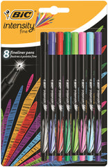 Bic Intensity Fineliner Pen 0.8mm Tip 0.4mm Line Assorted Colours (Pack 8) - 942075