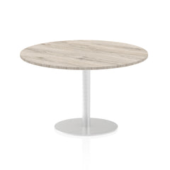 Dynamic Italia 1200mm Poseur Round Table Grey Oak Top 725mm High Leg ITL0165 DD