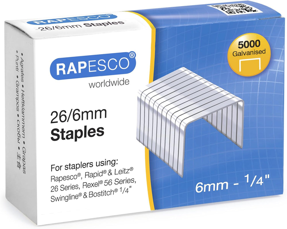 Rapesco Germ-Savvy® Antibacterial: ECO Sting Ray Half Strip Stapler with R4 Staple Remover & 26/6 Staples B/5000 – Bundle