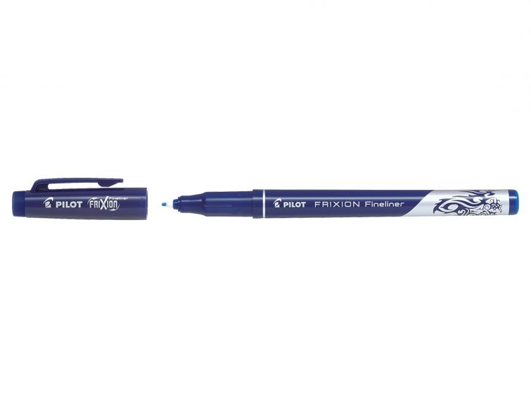 Pilot FriXion Erasable Fineliner Pen 1.3mm Tip 0.45mm Line Blue (Pack 12) - 4902505560507