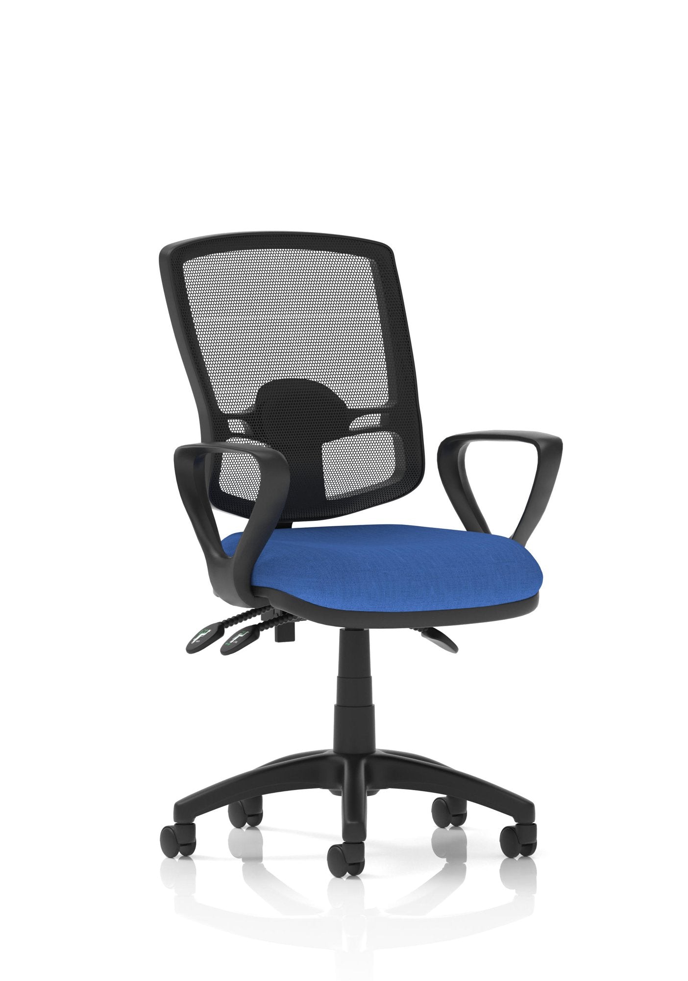 Eclipse Plus III Deluxe Medium Mesh Back Task Operator Office Chair Blue Seat With Loop Arms - KC0403 DD