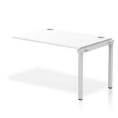 Impulse Single Row Bench Desk Extension Kit W1200 x D800 x H730mm White Finish Silver Frame - IB00357 DD