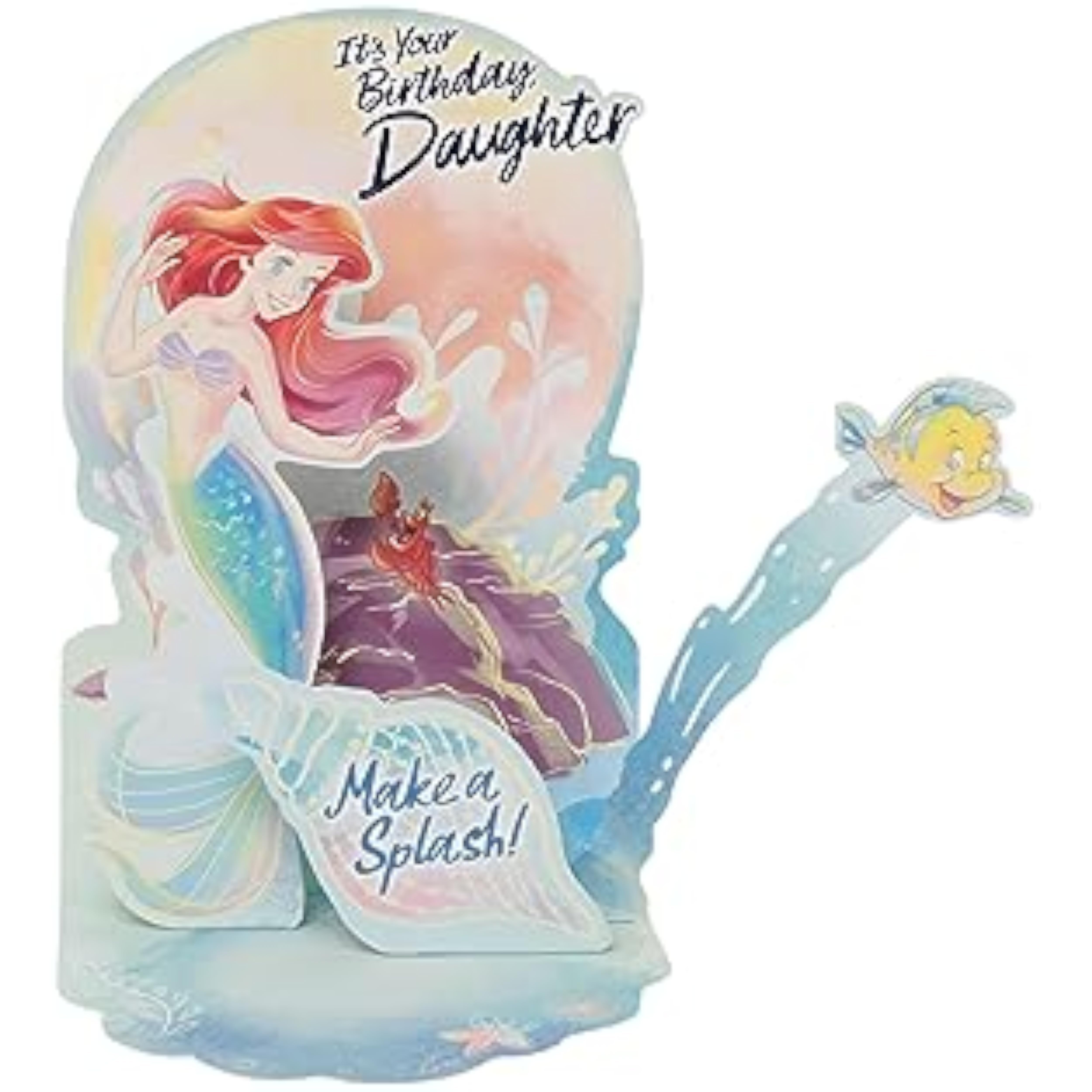 Disney Ariel & Flounder Design Daughter Birthday Card