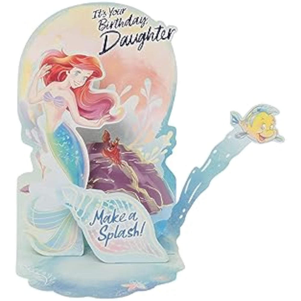 Disney Ariel & Flounder Design Daughter Birthday Card