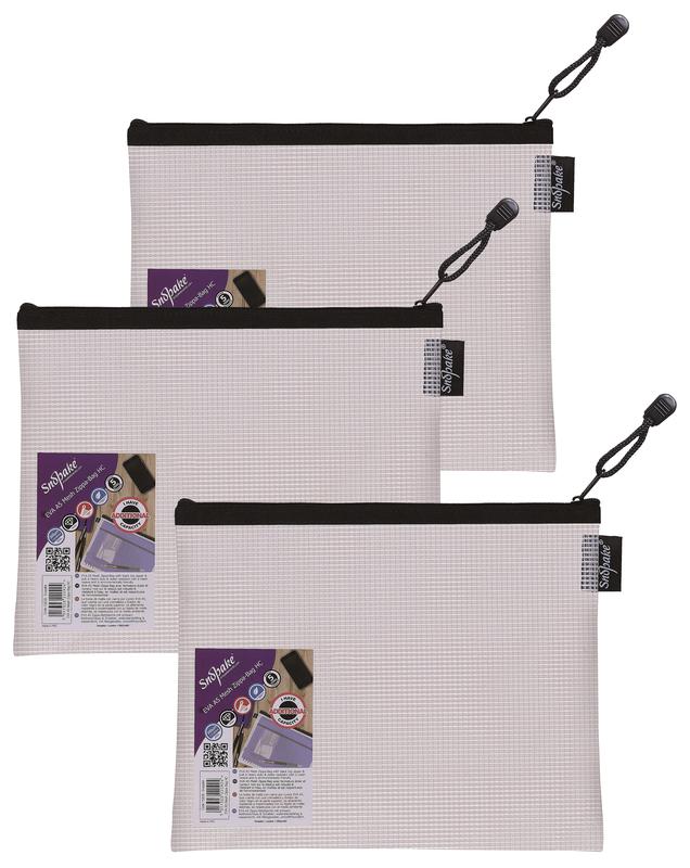 Snopake Mesh Zippa Bag EVA A5 300 Micron Black (Pack 3) - 15838