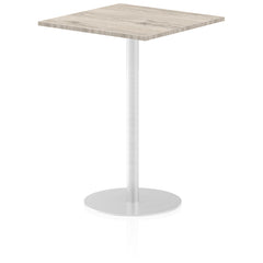 Dynamic Italia 800mm Poseur Square Table Grey Oak Top 1145mm High Leg ITL0345 DD