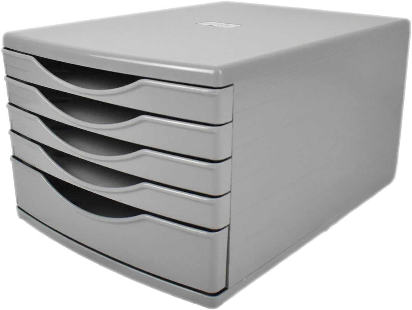 Deflecto A4 Desktop Drawer Organiser 5 Drawers - 1 x 60mm and 4 x 30mm Drawer Tower Unit Grey - CP145YTGRY