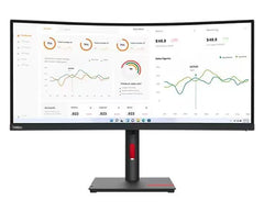 Lenovo ThinkVision T34w-30 34 Inch 3440 x 1440 Pixels Wide Quad HD VA Panel HDMI DisplayPort USB Curved Monitor