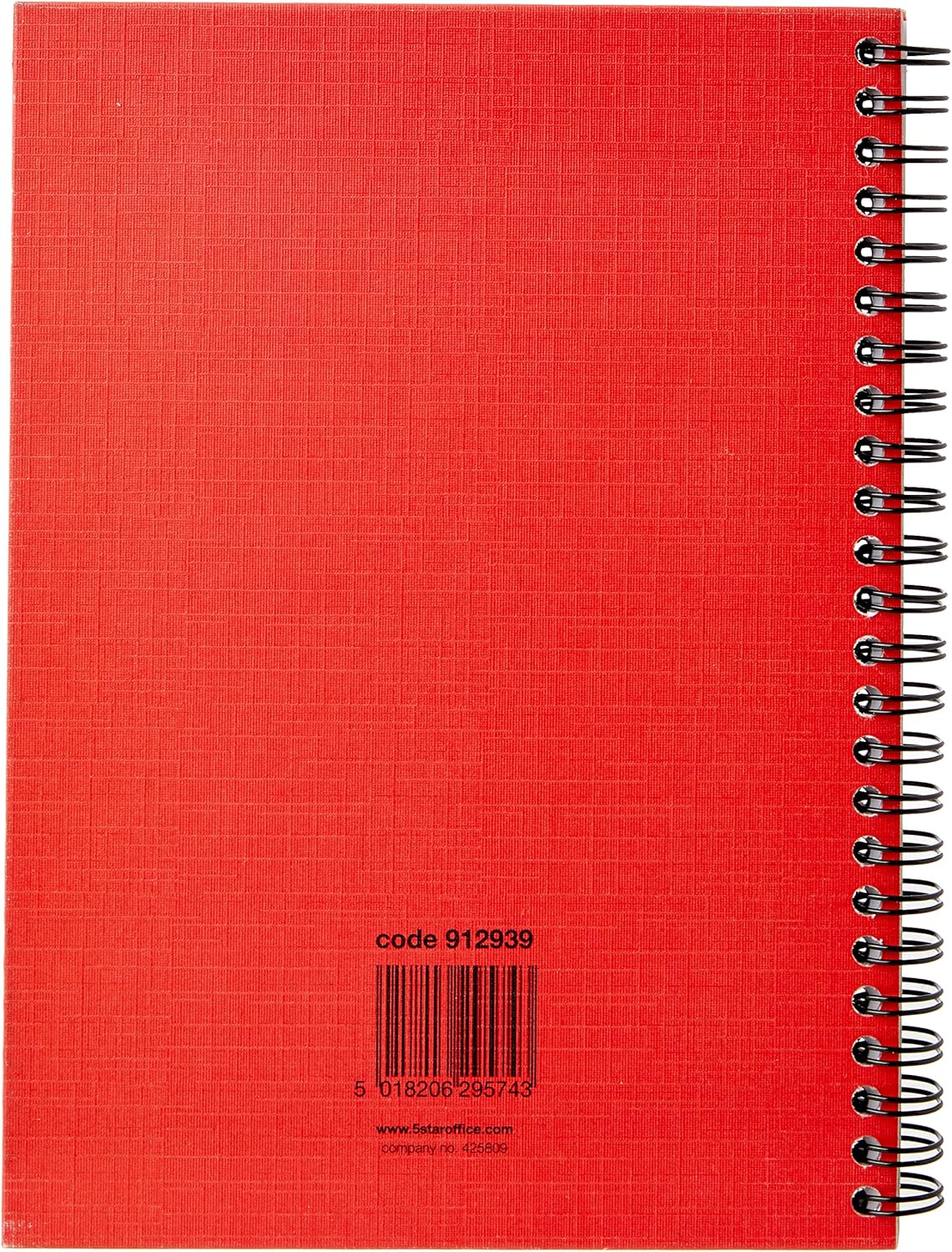 5 Star Manuscript Book Wirebound 70gsm Ruled 160 Pages A5 [Pack of 5], Red
