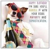 GBCC male birthday greeting card with humorous design, featuring festive illustrations and playful text for birthday celebrations.
