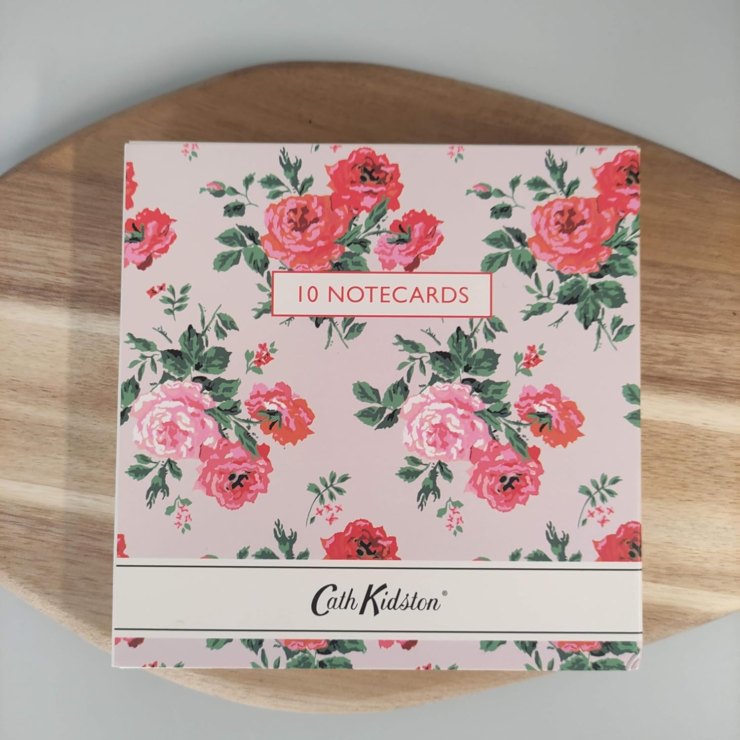 Cath Kidston stationery set with 10 notecards and envelopes, featuring two charming floral designs, perfect for correspondence.