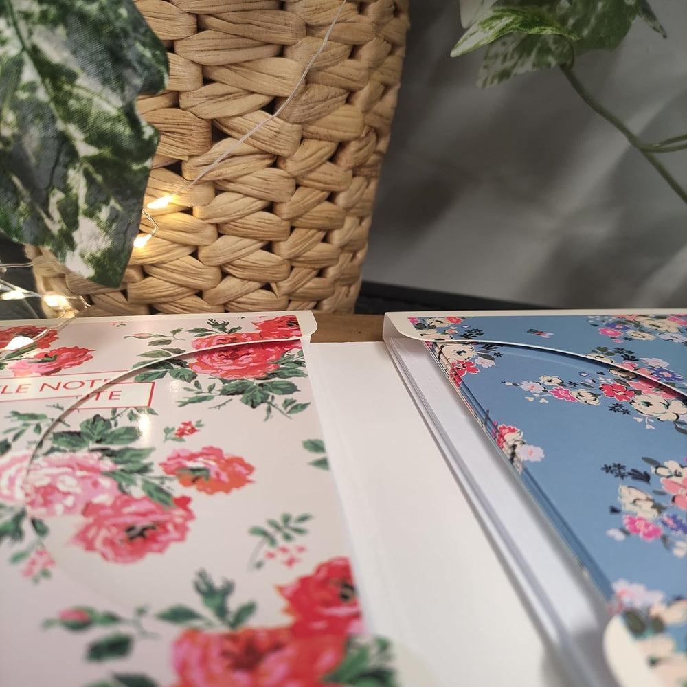 Cath Kidston set of 10 GBCC notecards with envelopes, featuring 2 floral designs, ideal for stationery and correspondence.