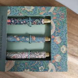 William Morris 3 Pen Set by GBCC, elegant stationery with decorative pens in a matching case, ideal for writing and gifting.