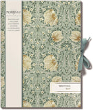 William Morris-themed stationery writing set by GBCC, featuring floral designs on paper and envelopes.