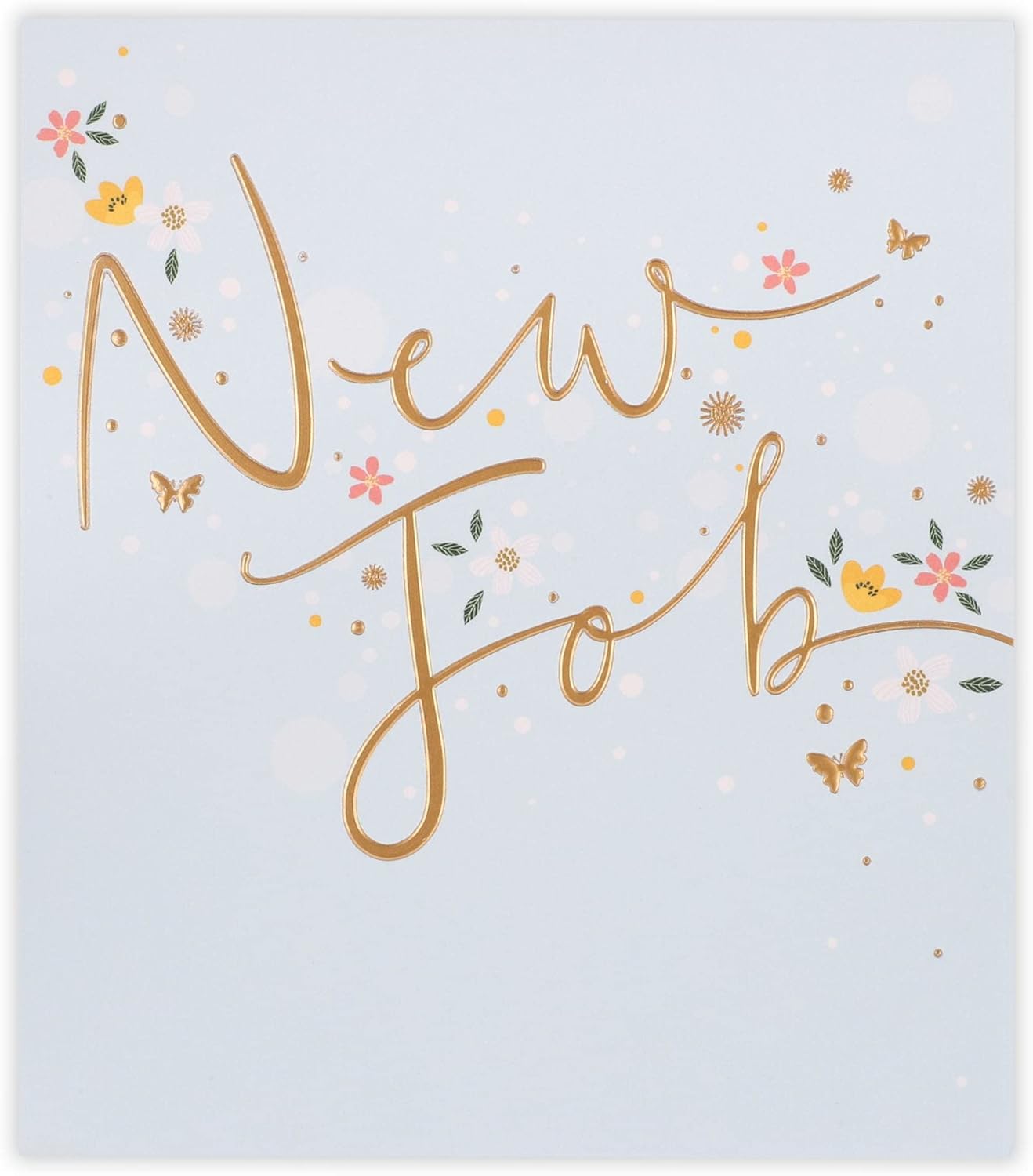 New Job Florals and Butterflies Design Card