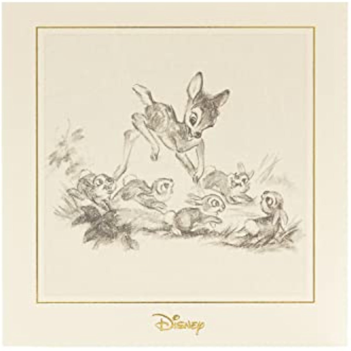 Disney Bambi Original Sketch Blank Birthday Card