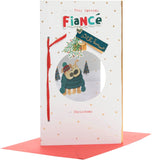 Christmas Greeting Card for Fiancé – Cute Boofle Festive Design