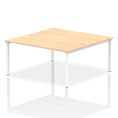 Impulse Back-to-Back 2 Person Bench Desk W1600 x D1600 x H730mm With Cable Ports Maple Finish White Frame - IB00132 DD
