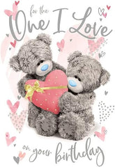 3D Holographic Bear One I Love Birthday Card