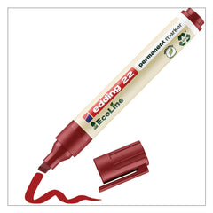 edding 22 EcoLine Permanent Marker Chisel Tip 1-5mm Line Red (Pack 10) - 4-22002