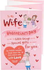 UK Greetings Valentine's Day Card For Wife - Cartoon Rhyme Design