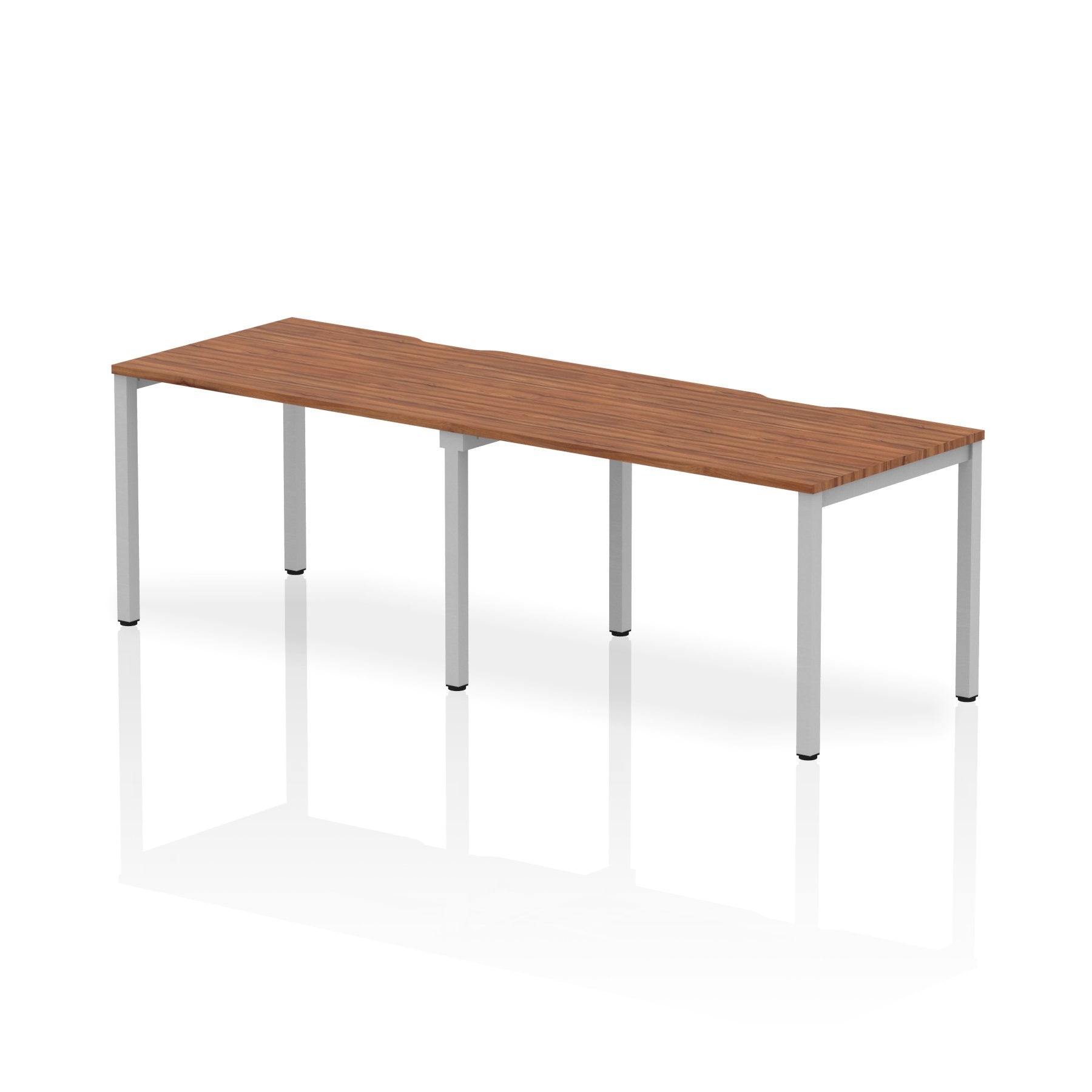 Dynamic Evolve Plus 1200mm Single Row 2 Person Desk Walnut Top Silver Frame BE377 DD