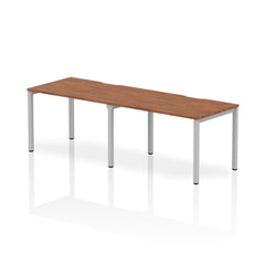 Dynamic Evolve Plus 1200mm Single Row 2 Person Desk Walnut Top Silver Frame BE377 DD