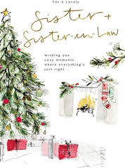 Lovely Sister and Sister-in-Law Christmas Greeting Card with Heartfelt Festive Design