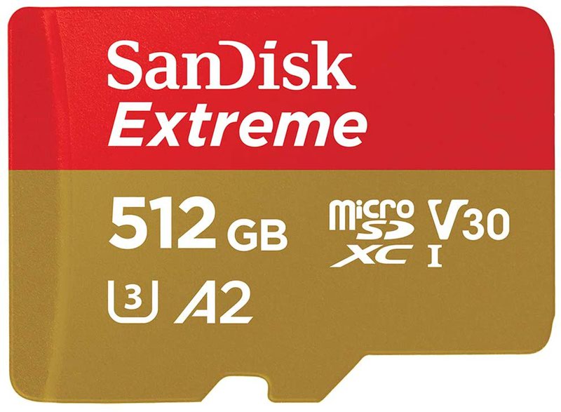 SanDisk 512GB Extreme Class 10 Memory Card and Adapter