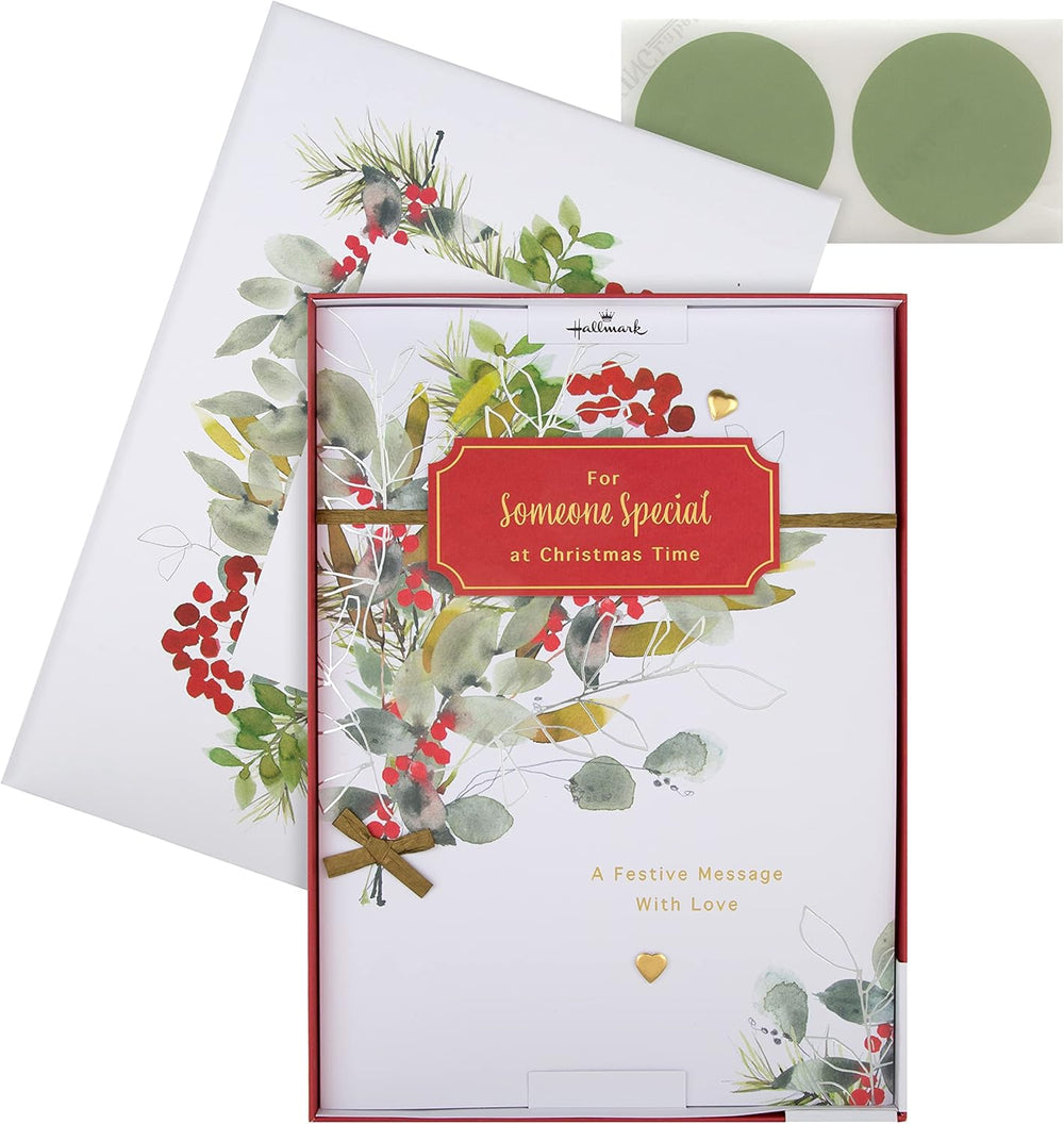 Hallmark Boxed Christmas Card for Someone Special – Classic Seasonal Foliage Design