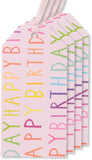 Glick pack of 4 pink Happy Birthday gift tags for gift packaging and accessories, featuring festive designs.