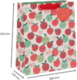 Large Glick gift bag with a thank you and apple design, featuring vibrant colors and sturdy handles for gift packaging.