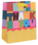 Glick thank you large gift bag with checkered pattern, ideal for gift packaging and expressing gratitude.