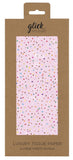 Glick four sheets of pale pink star-patterned tissue paper for gift packaging, featuring soft pink background and star design