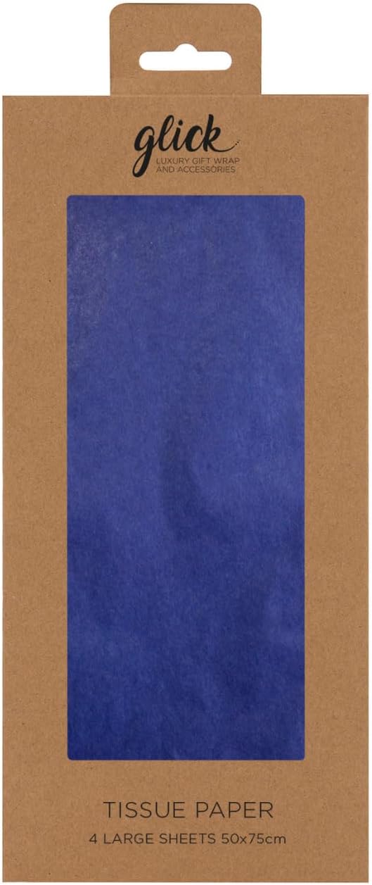 Glick royal blue four sheets tissue paper for gift packaging, soft and lightweight with vibrant color for elegant wrapping.