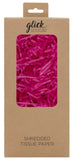 Glick Cerise shredded tissue paper for gift packaging and void fill, bright pink decorative filler for gift boxes and baskets
