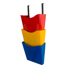 Deflecto A4 Portrait Wall Mounted Document Literature Display Holder with Hanging Bracket Red/Yellow/Blue (Pack 3) - CP081YTRYB