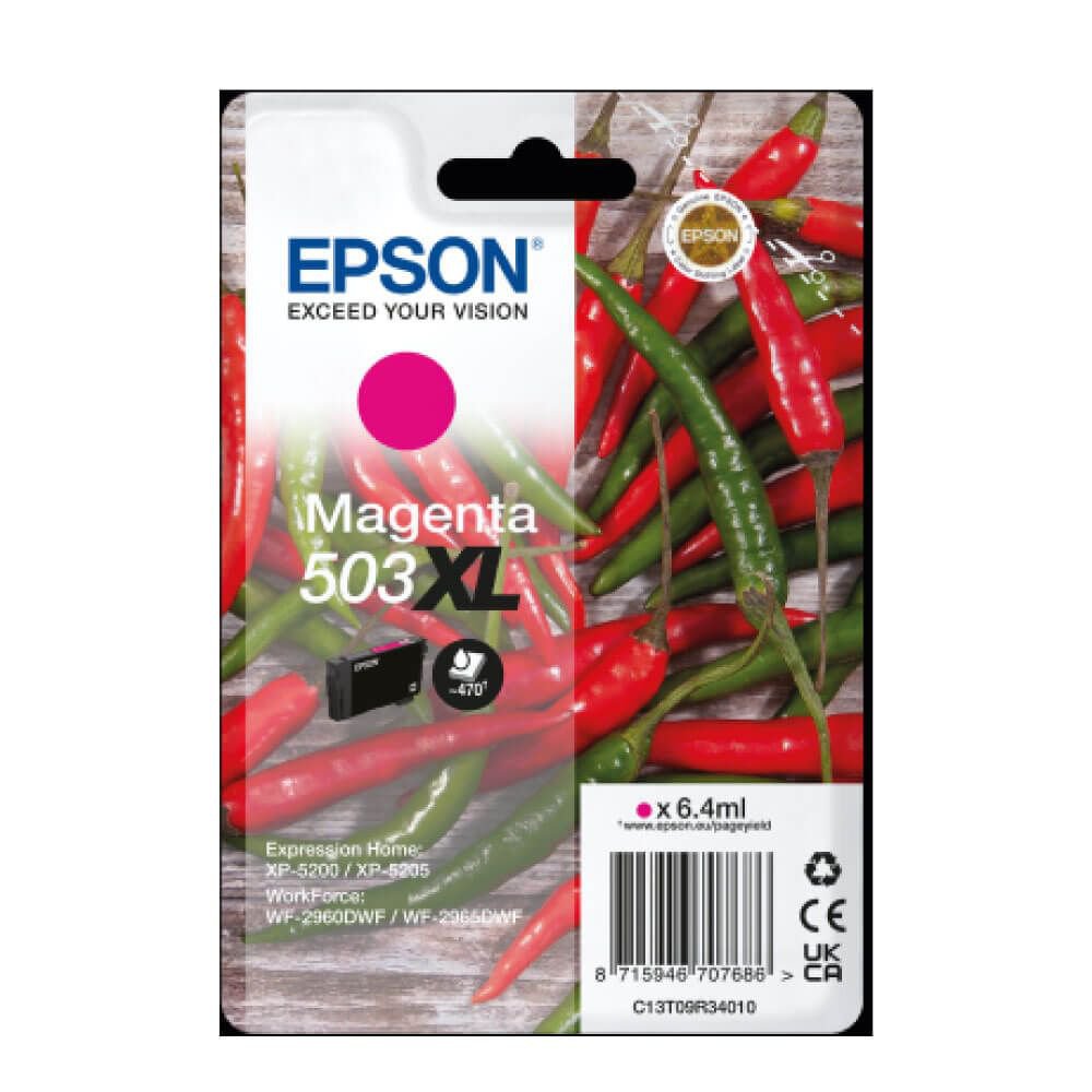 Epson Chillies 503 Magenta High Capacity Ink Cartridge 6.4ml - C13T09R34010