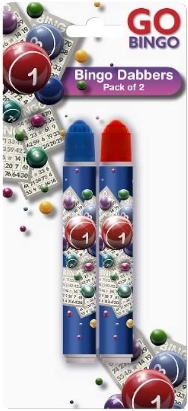 Go Bingo Martello non-drip bingo dabbers in assorted colors, designed for leisure and game activities, with no blobs for clean use.