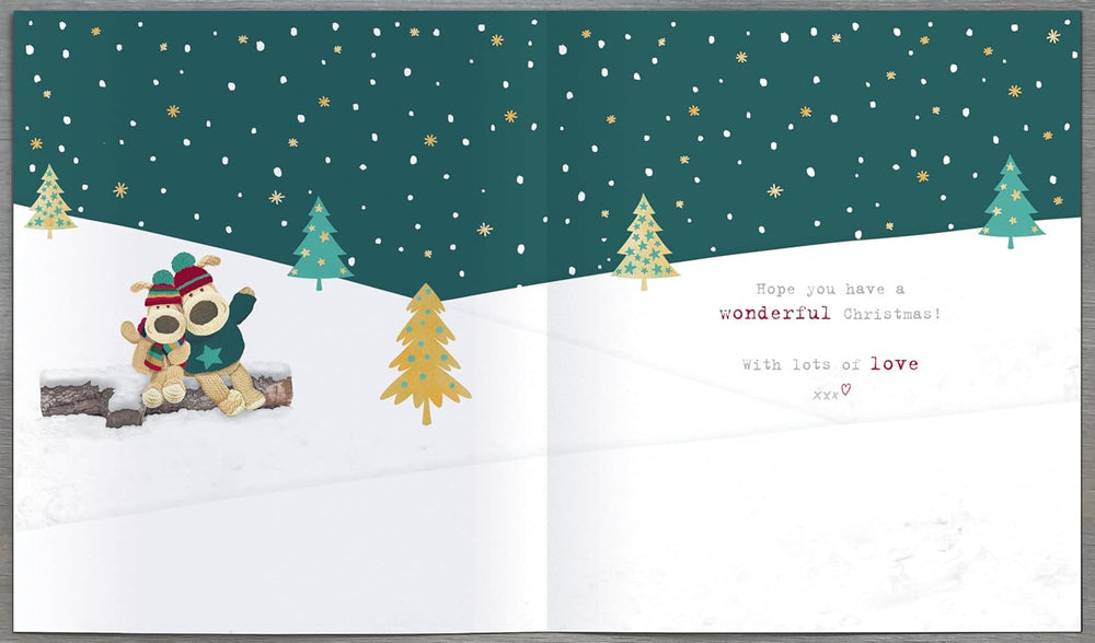 Boofle Christmas Card for Grandad – Cute Snowy Snuggles Festive Design