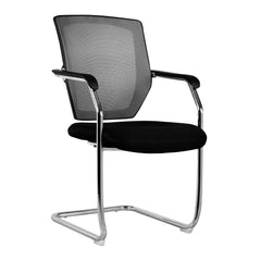 Nautilus Designs Nexus Designer Medium Back Two Tone Mesh Visitor Chair Sculptured Lumbar/Spine Support & Fixed Arms Black - BCM/K512V/BK DD