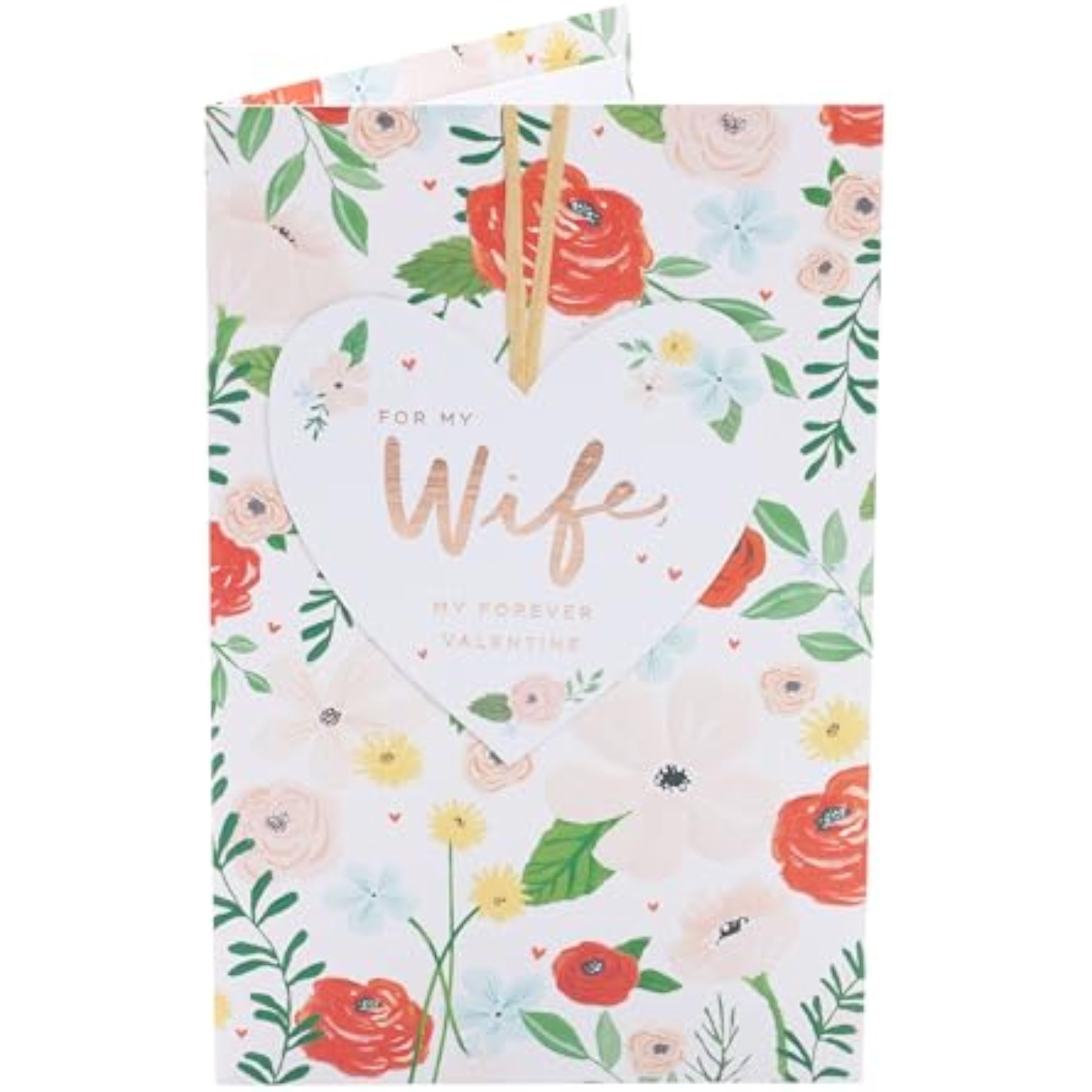 UK Greetings Valentine's Day Card For Wife - Bright Floral Design