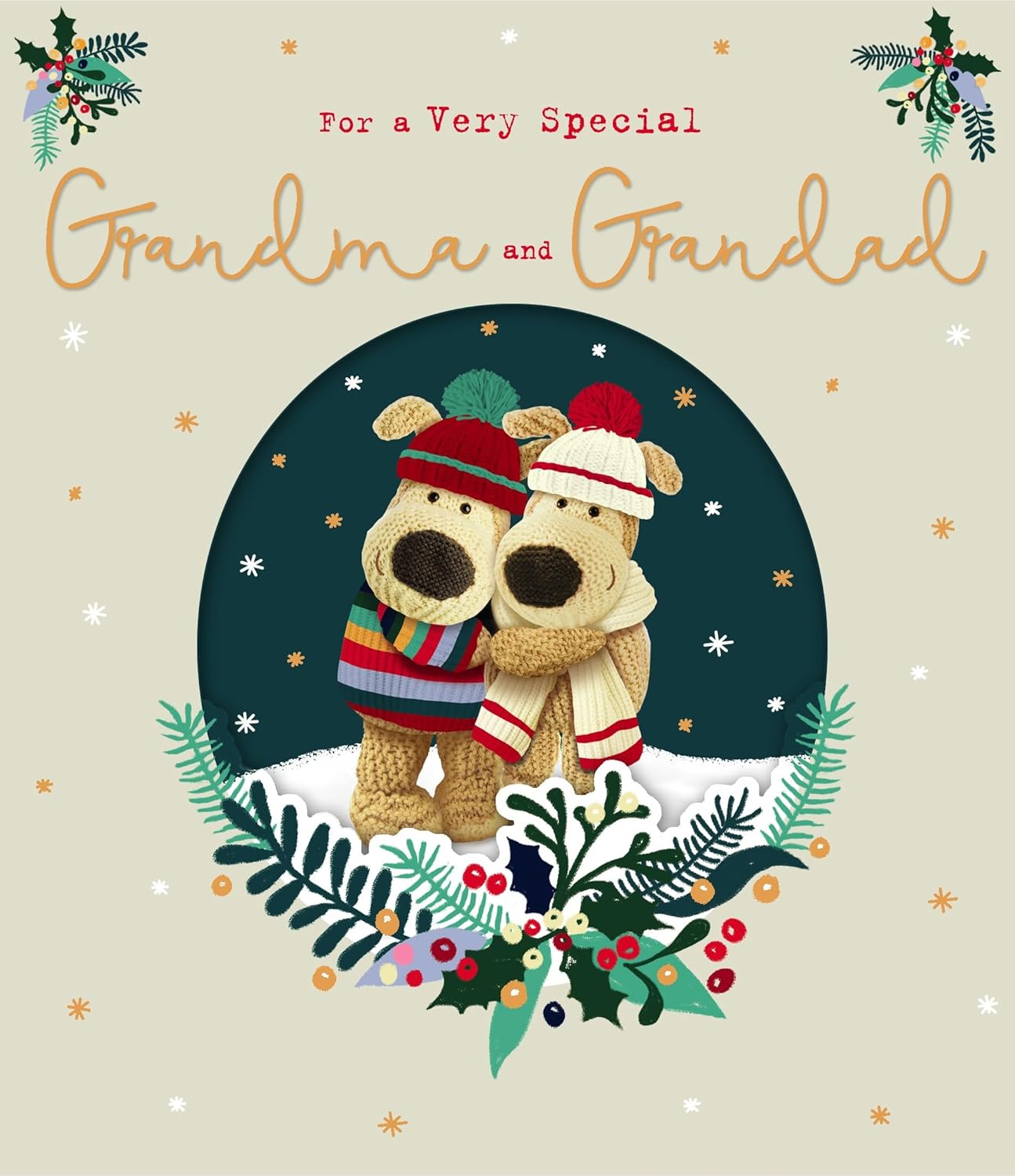 Boofle Christmas Card for Grandma & Grandad – Grand-Hug-Tastic Cute Festive Design