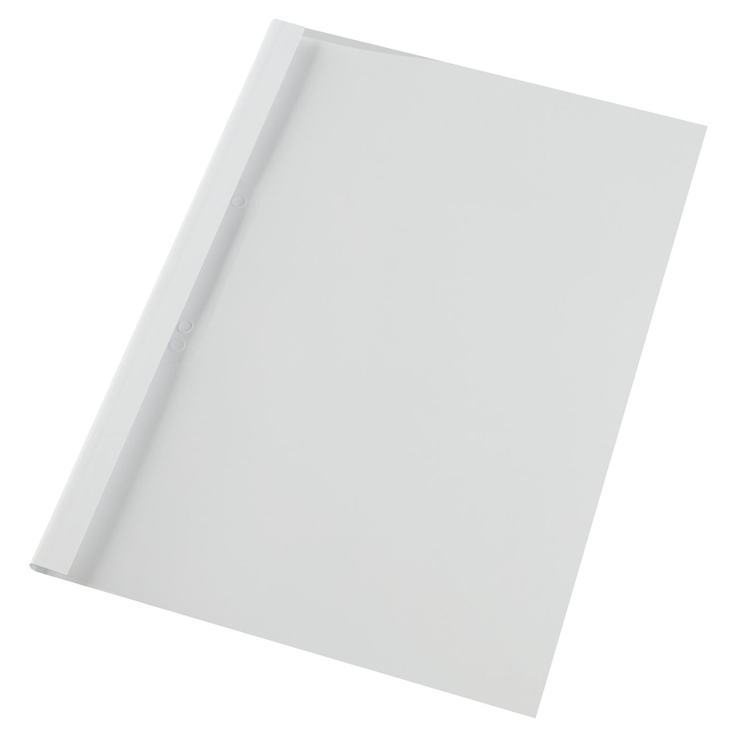 GBC Thermal Binding Cover A4 4mm Clear PVC Front White Silk Gloss Back (Pack 100) - IB370038