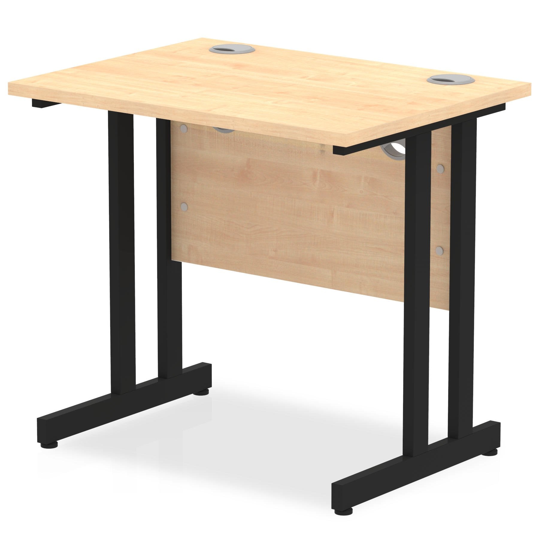 Impulse 800 x 600mm Straight Desk Maple Top Black Cantilever Leg MI003251 DD