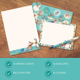 GSC Kissing Hares stationery letter writing set with illustrated cards and envelopes, perfect for thoughtful correspondence.
