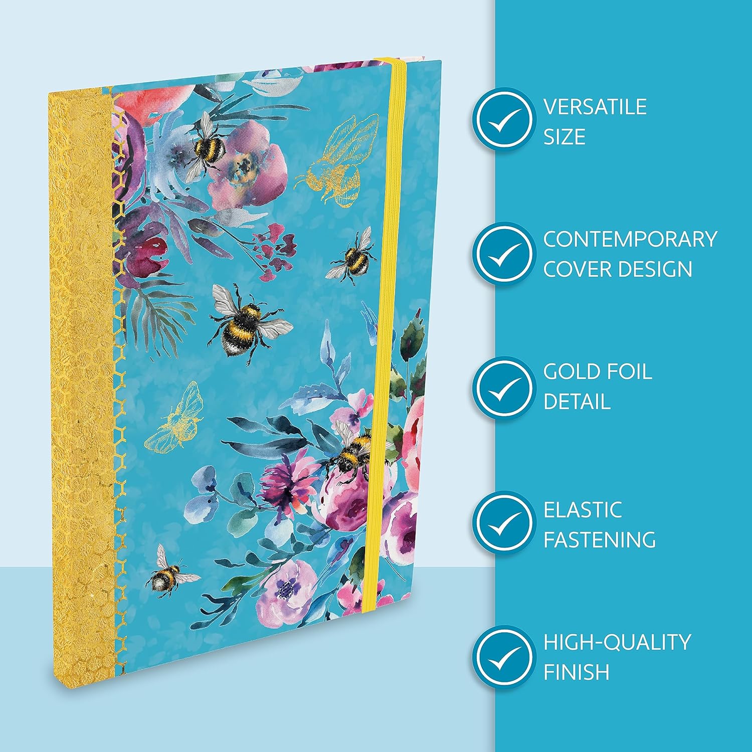 GSC Queen Bee A5 notebook with a decorative cover featuring bee and floral designs, ideal for journaling and note-taking.