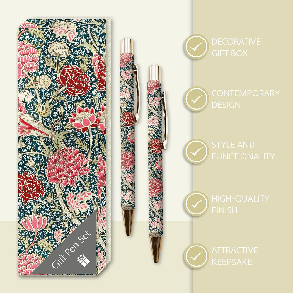 GSC William Morris Cray gift pen set featuring decorative pens with floral patterns, ideal for stationery and writing enthusiasts.