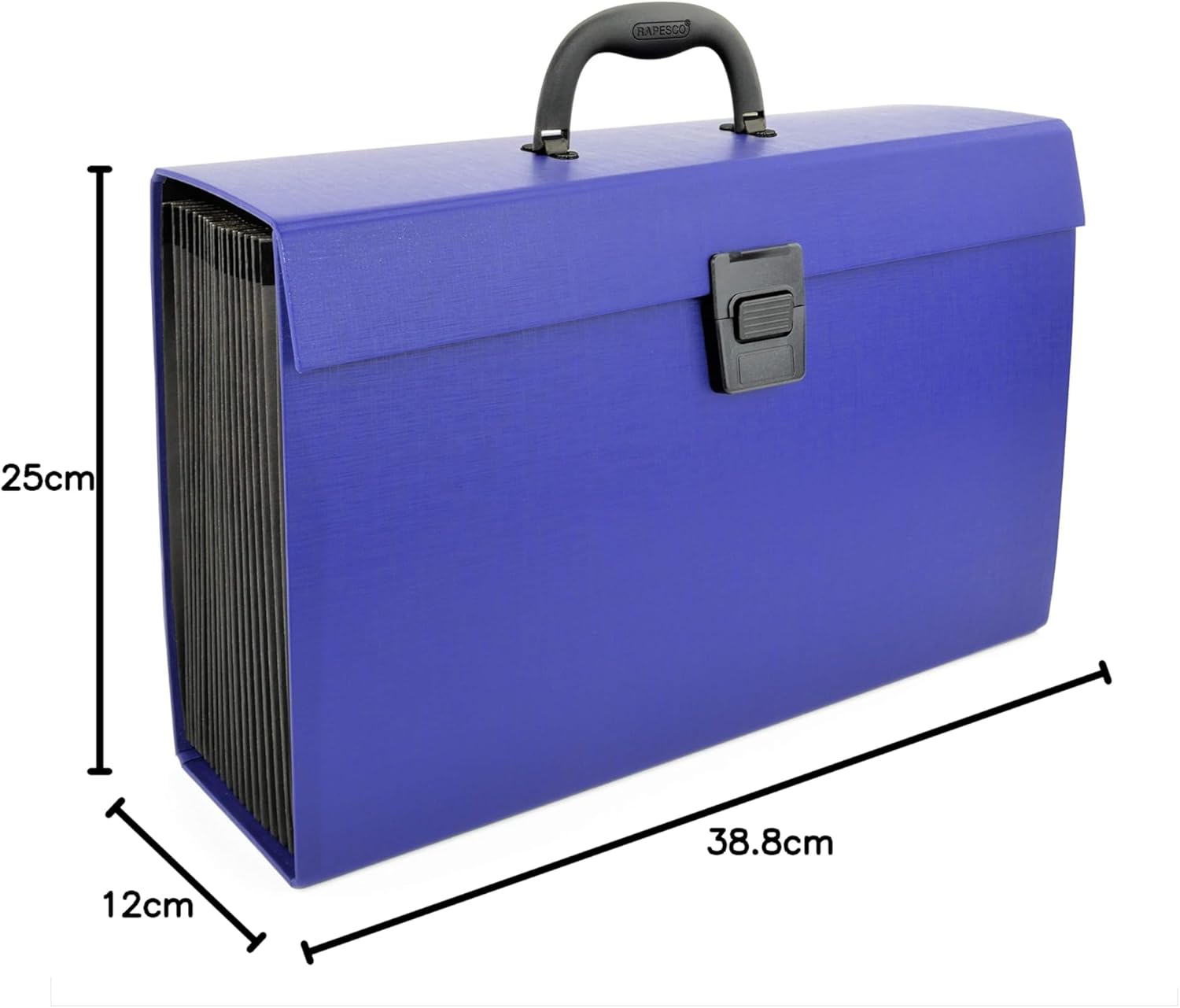 Rapesco 1553 19-Part Expanding Box File Document Organiser, A4+ Expanding Folder with Tabs, Blue